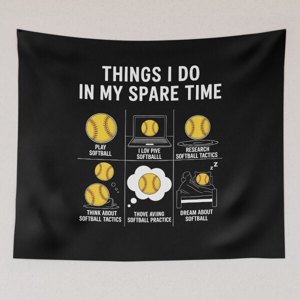 Item preview, Softball Things I Do In My Spare Time designed and sold by MeowtivationP.