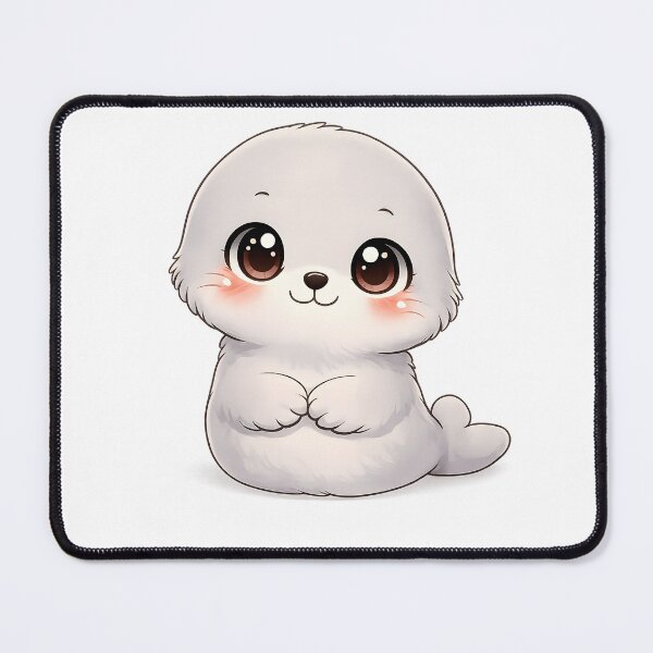 Item preview, Chibi Baby Seal Pup Cute Front Facing Cartoon MR Zgredzio designed and sold by mr-zgredzio.