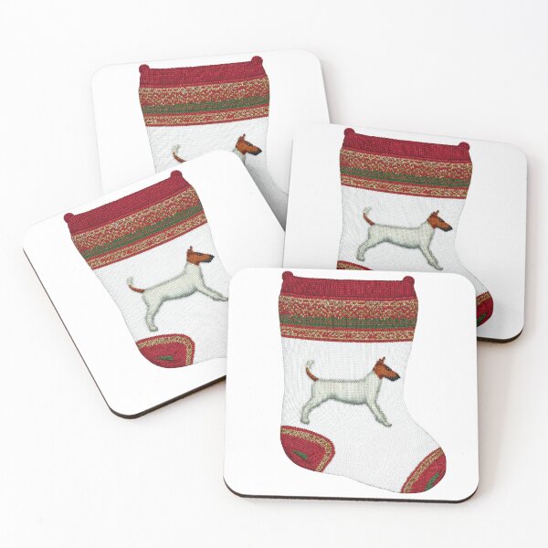 Item preview, Smooth fox terrier knitted Christmas stocking design designed and sold by olenapetol.
