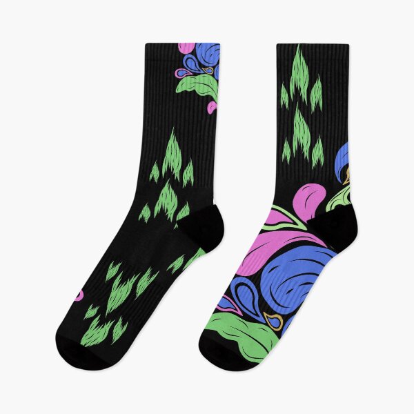 Item preview, Imaginary Dark Neon Whimsical Hand Drawn Florals Motif Art designed and sold by Chercheryellow.