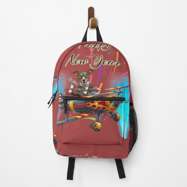 Item preview, Cute Jack Russell Pilot Dog Flying Airplane | Happy New Year Adventure designed and sold by E-SarnEdge.