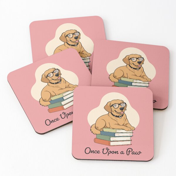 Item preview, Once Upon a Paw – Cute Golden Retriever Book Lover Art designed and sold by NeutronDesign.