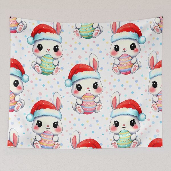 Item preview, Holiday Mash-Up – Santa Bunny Easter Egg Pattern designed and sold by meesub.