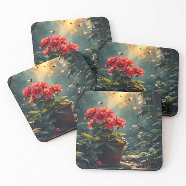 Item preview, Red Flowers in Sunrise designed and sold by CalmnessbyChoice.