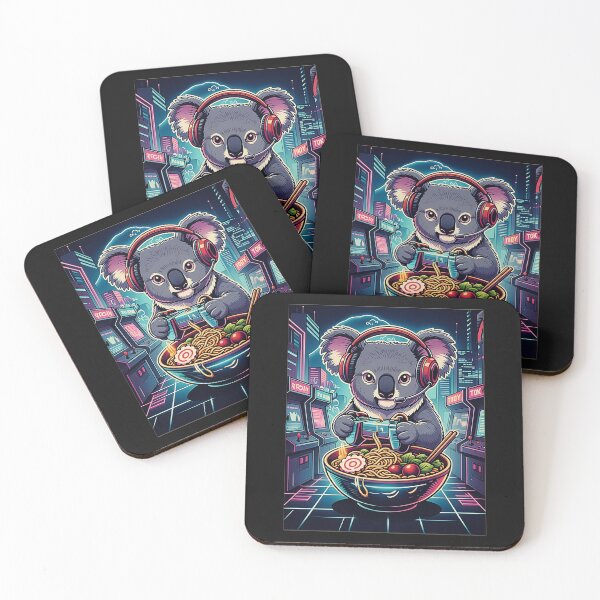Item preview, Koala Gamer Ramen Noodles Neon Arcade designed and sold by FemmeForge.