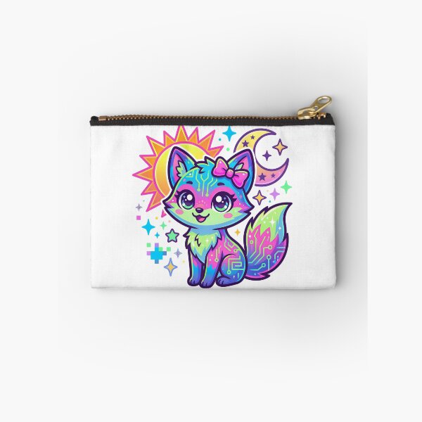 Item preview, Neon Cyber Fox – Cute Y2K Fantasy Animal Illustration designed and sold by VedantXStudio.