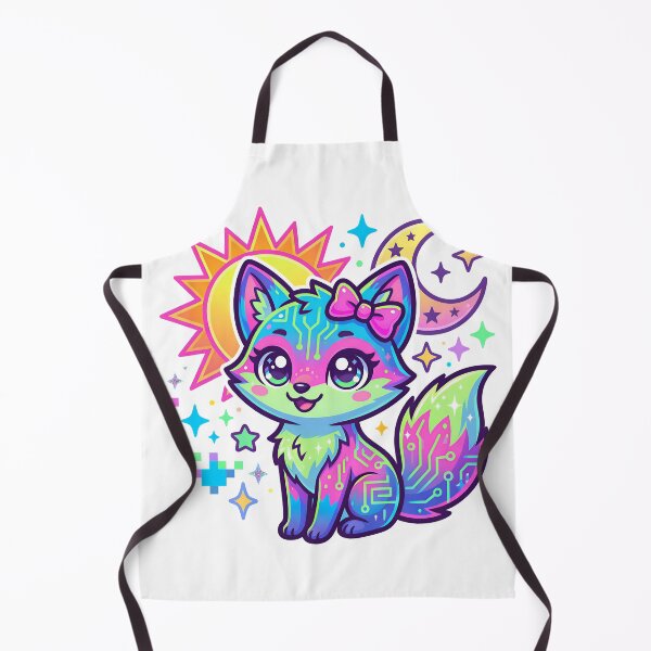 Item preview, Neon Cyber Fox – Cute Y2K Fantasy Animal Illustration designed and sold by VedantXStudio.