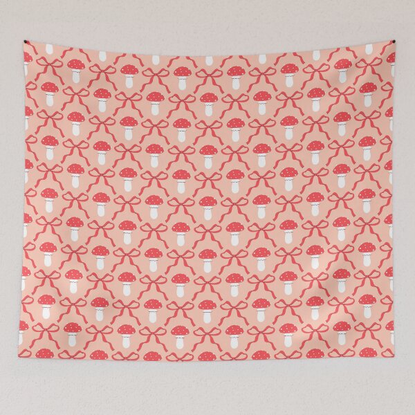 Item preview, pattern with fly agarics and bows designed and sold by burbura.