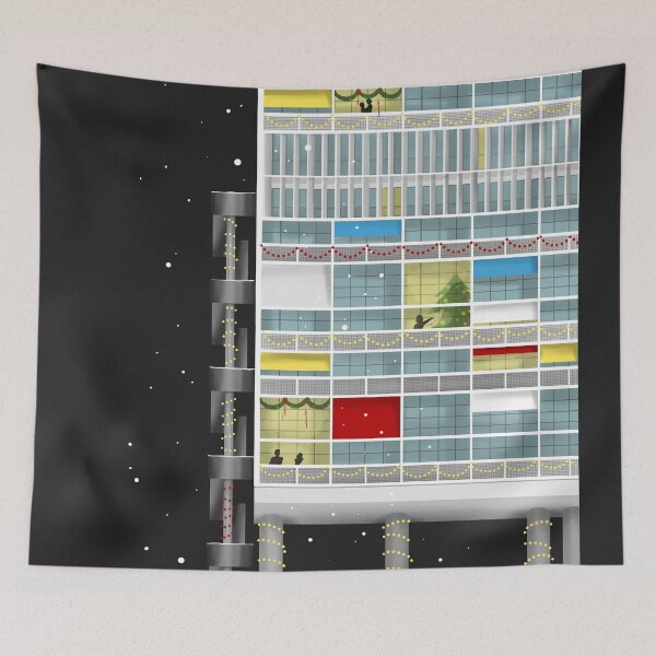 Item preview, Modernist Housing in Winter Ligh designed and sold by GoWithTheUFO.