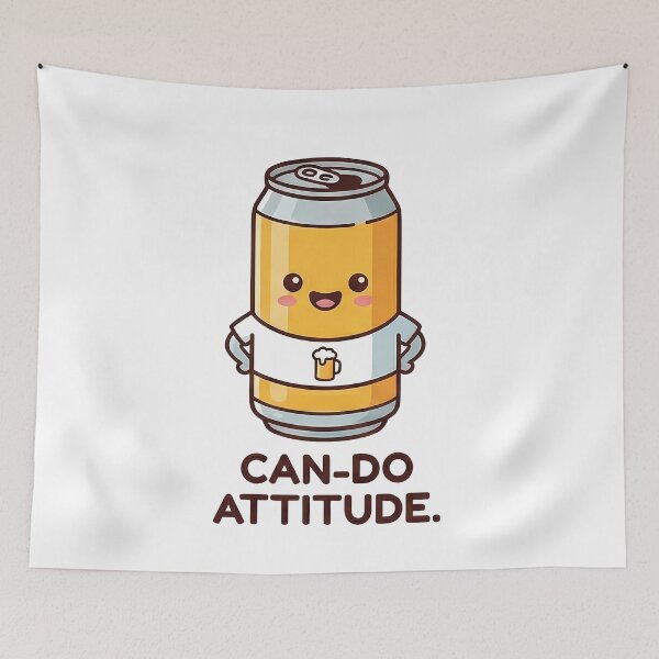 Item preview, Can-Do Attitude Funny Beer Can Character designed and sold by k3rstman1.