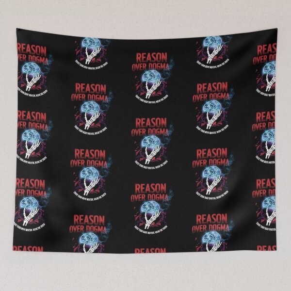 Item preview, Reason Over Dogma - Atheist Logic, Brain & Skeleton Art. designed and sold by CREEPY CRAZE.