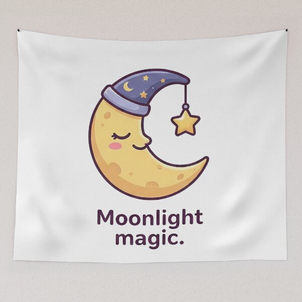 Item preview, Moonlight Magic Sleeping Crescent Moon designed and sold by k3rstman1.