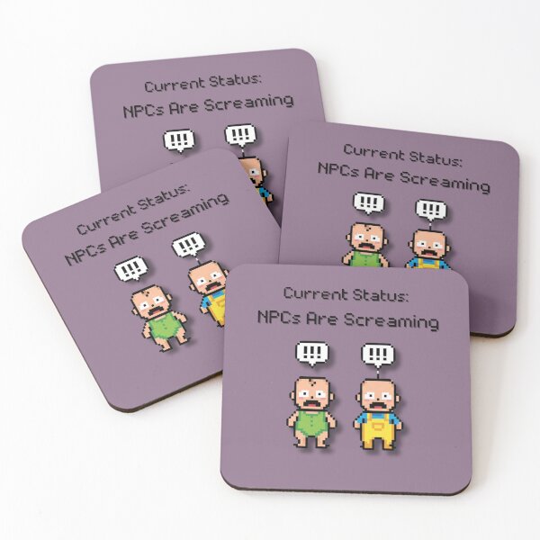Item preview, Current Status: NPCs Are Screaming | Funny Gamer Parenting Pixel Art designed and sold by MadeInNapTime.