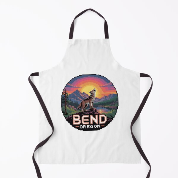 Item preview, Wolf Pixel Art Sunset - Bend Oregon Nature Badge designed and sold by CircinusStore.