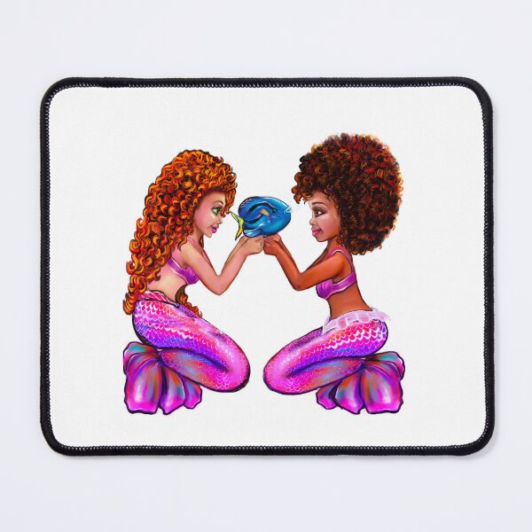 Item preview, Mermaids - mermaids with blue tang fish African American Mermaid designed and sold by Artonmytee.