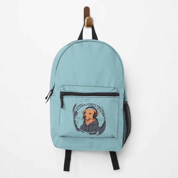 Item preview, Golden Vibes Only – Cute Dog with Headphones | Funny Music Lover Quote designed and sold by NeutronDesign.