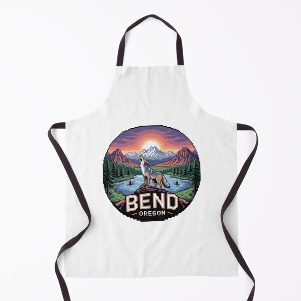 Item preview, Wolf Pixel Art Sunset – Bend Oregon River Adventure Badge designed and sold by CircinusStore.