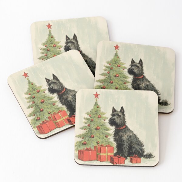 Item preview, CHRISTMAS SCOTTIE VINTAGE ART designed and sold by MarkedArtPrints.