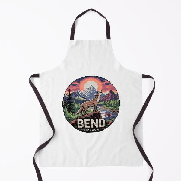 Item preview, Bend Oregon Pixel Art Sunset - Coyote River Adventure Badge designed and sold by CircinusStore.