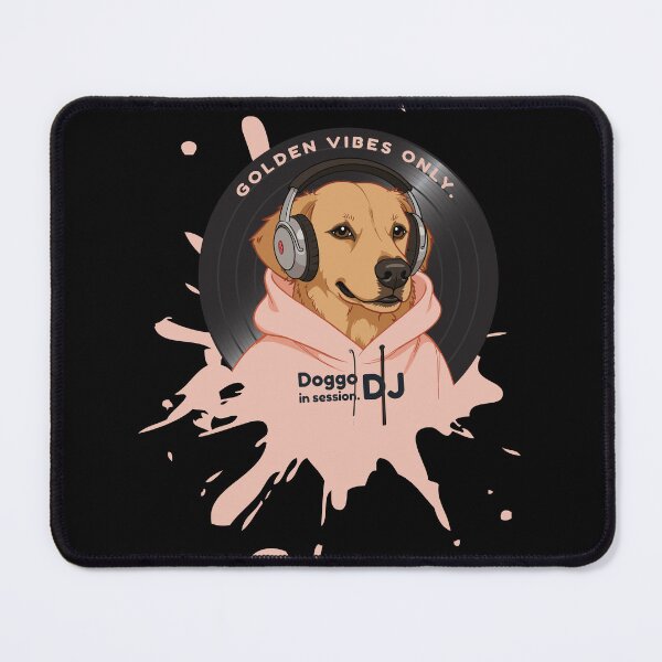 Item preview, DJ Doggo in Session – Golden Retriever with Headphones & Vinyl | Funny DJ Dog Gift designed and sold by NeutronDesign.