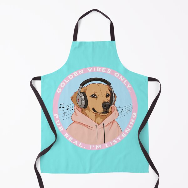Item preview, Golden Vibes Only – Cute Dog with Headphones | Funny Music Lover Quote designed and sold by NeutronDesign.
