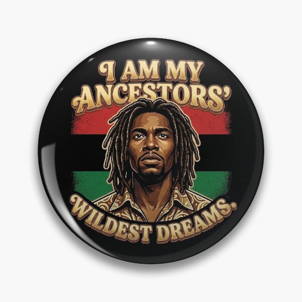 Item preview, Ancestors Wildest Dreams Pan-African Retro Gold BHM designed and sold by QuipQuips.