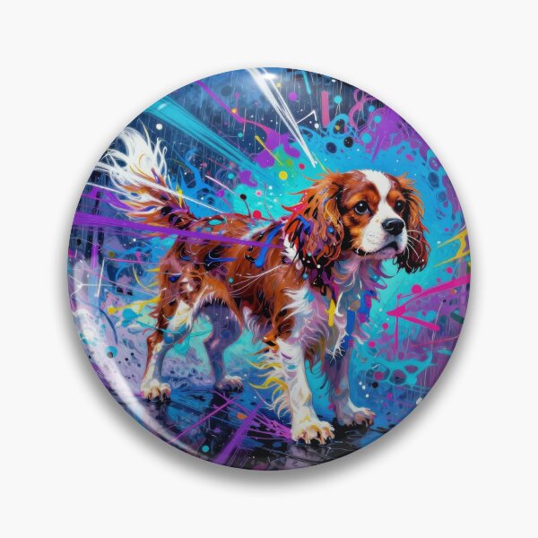 Item preview, King Charles Spaniel Portrait - Vibrant Modern Art  designed and sold by graphicsangels.