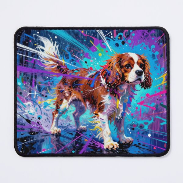 Item preview, King Charles Spaniel Portrait - Vibrant Modern Art designed and sold by graphicsangels.