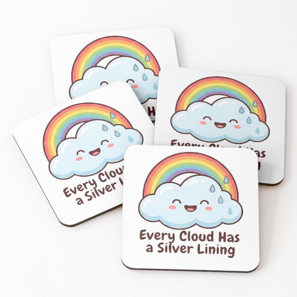 Item preview, Cute Rainbow Cloud Silver Lining Positive Quote designed and sold by k3rstman1.