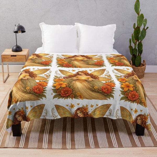 Item preview, Golden Bloom Fairy – Art Nouveau Digital Floral Fantasy Illustration designed and sold by affiliatevera10.