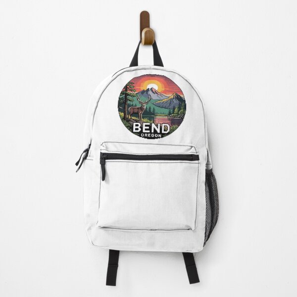 Artikelvorschau, Hirsch-Pixelkunst-Sonnenuntergang – Abzeichen für den Bergsee von Bend, Oregon entworfen und verkauft von CircinusStore.