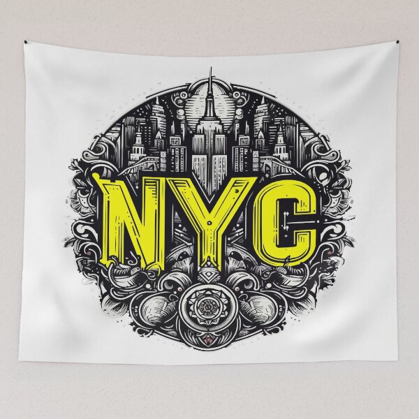 Item preview, NYC Skyline Emblem – Bold Urban Design with Baroque Flair designed and sold by denip.
