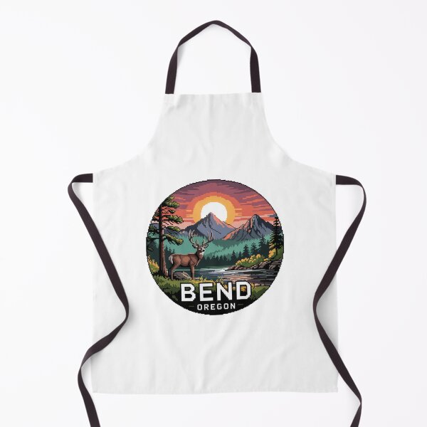 Item preview, Bend Oregon Pixel Art Sunset - Deer River Landscape Badge designed and sold by CircinusStore.