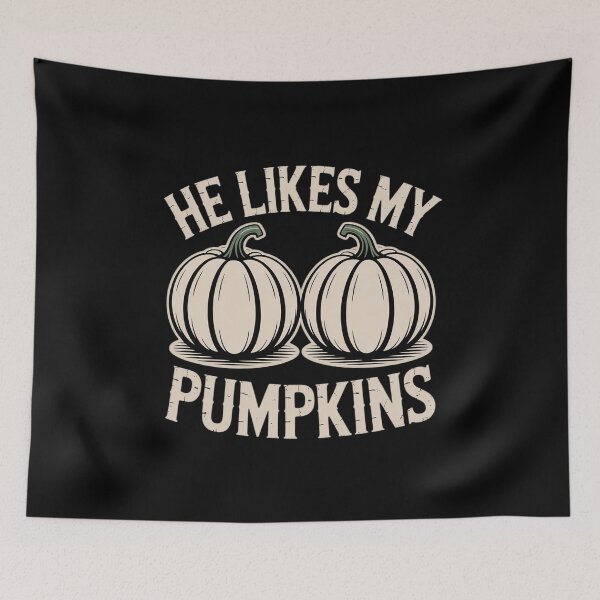 Item preview, Womens He Likes My Pumpkins She Likes My Broomstick Funny  designed and sold by RuthGAArt.