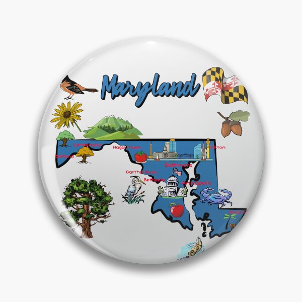 Item preview, Maryland Pride, Landmarks, Nature & Heritage Map Art designed and sold by mashmosh.