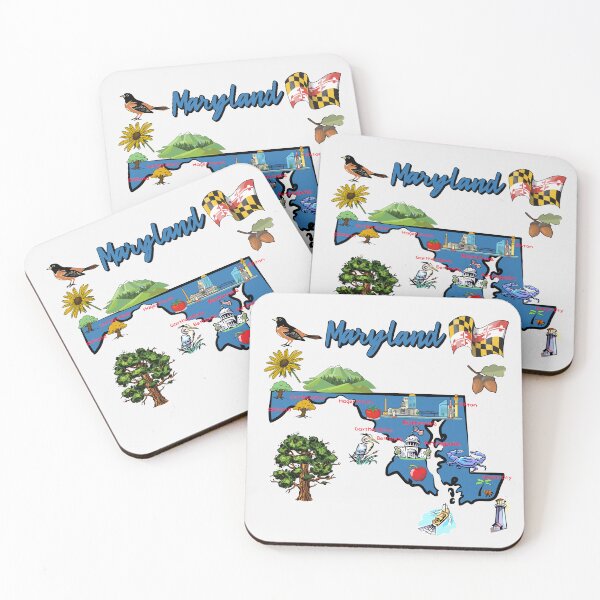 Item preview, Maryland Pride, Landmarks, Nature & Heritage Map Art designed and sold by mashmosh.