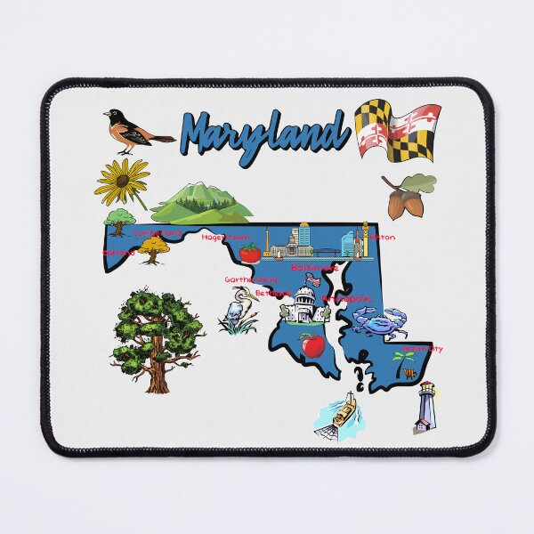 Item preview, Maryland Pride, Landmarks, Nature & Heritage Map Art designed and sold by mashmosh.