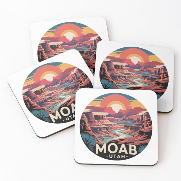 Item preview, Moab Utah Colorful Canyon Sunset - Desert River Landscape Illustration designed and sold by CircinusStore.