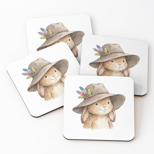 Item preview, Boho Aesthetic: Feathered Hat Rabbit designed and sold by bapupa.