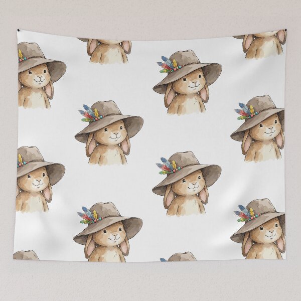 Item preview, Boho Aesthetic: Feathered Hat Rabbit designed and sold by bapupa.