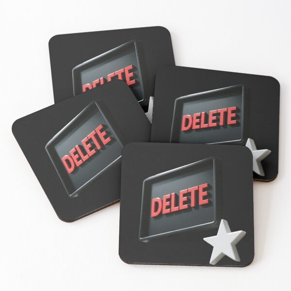 Item preview, Red Delete Sign on Distressed Concrete Wall designed and sold by Dariusz.K.