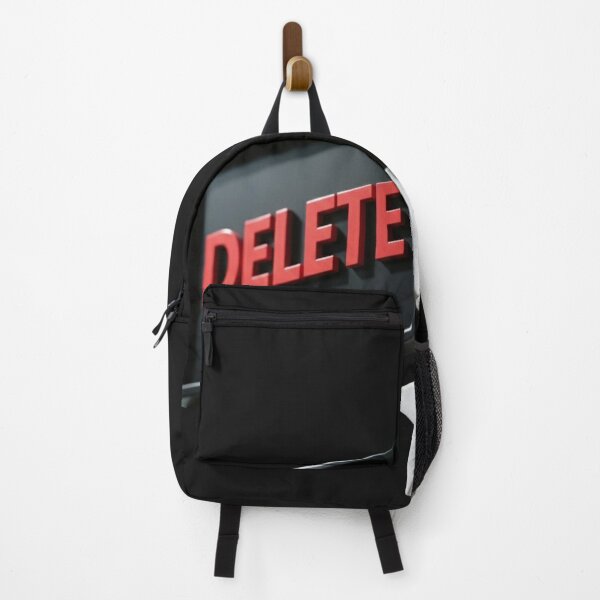 Item preview, Red Delete Sign on Distressed Concrete Wall designed and sold by Dariusz.K.