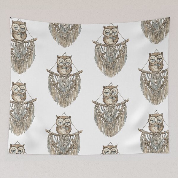 Item preview, Boho Aesthetic: Macramé Owl Perch designed and sold by bapupa.