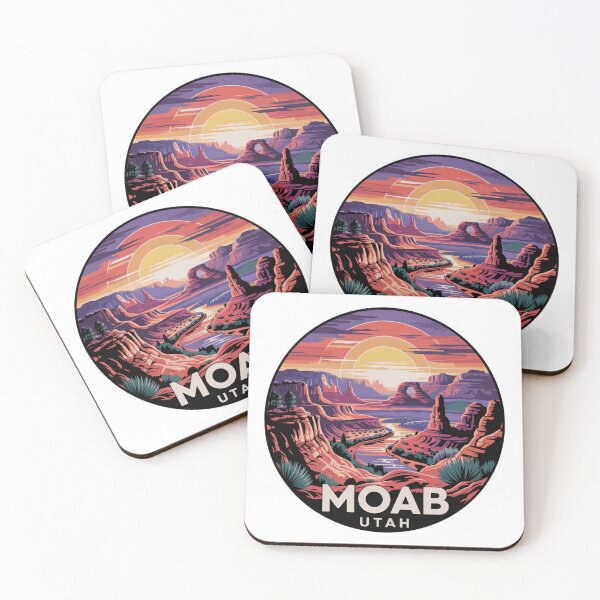 Item preview, Moab Utah Canyon Sunset - Colorful Desert River Landscape Badge designed and sold by CircinusStore.