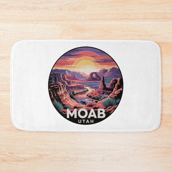 Item preview, Moab Utah Canyon Sunset - Colorful Desert River Landscape Badge designed and sold by CircinusStore.