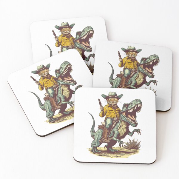 Item preview, Cowboy Cat Riding Dinosaur designed and sold by Wild-Co.