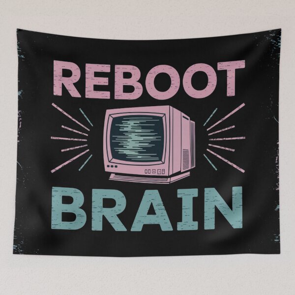 Item preview, REBOOT YOUR BRAIN - Vintage 80s Glitch CRT Design designed and sold by Thompika.
