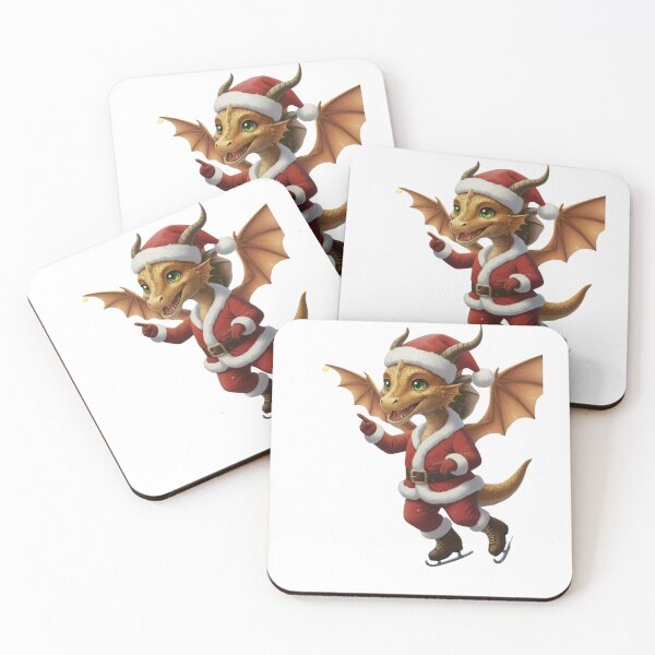 Item preview, Cute Ice Skating Dragon Santa designed and sold by Soul Cipher.