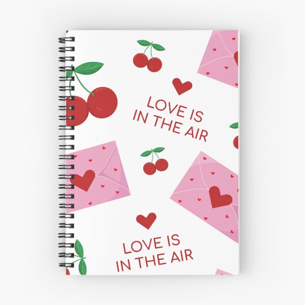 Item preview,  cherry love seamless pattern for Valentine's Day, in flat style for love presents, festive, wrapping paper, textile print, postcard, greeting card with red heart	 designed and sold by burmacat.