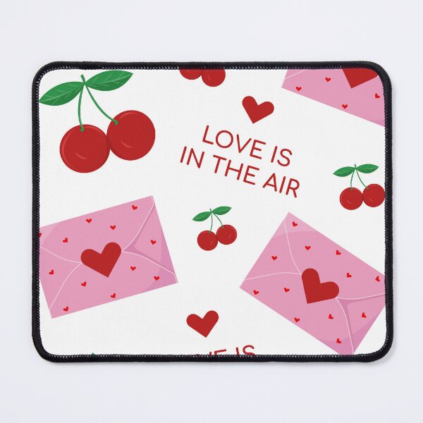 Item preview,  cherry love seamless pattern for Valentine's Day, in flat style for love presents, festive, wrapping paper, textile print, postcard, greeting card with red heart	 designed and sold by burmacat.